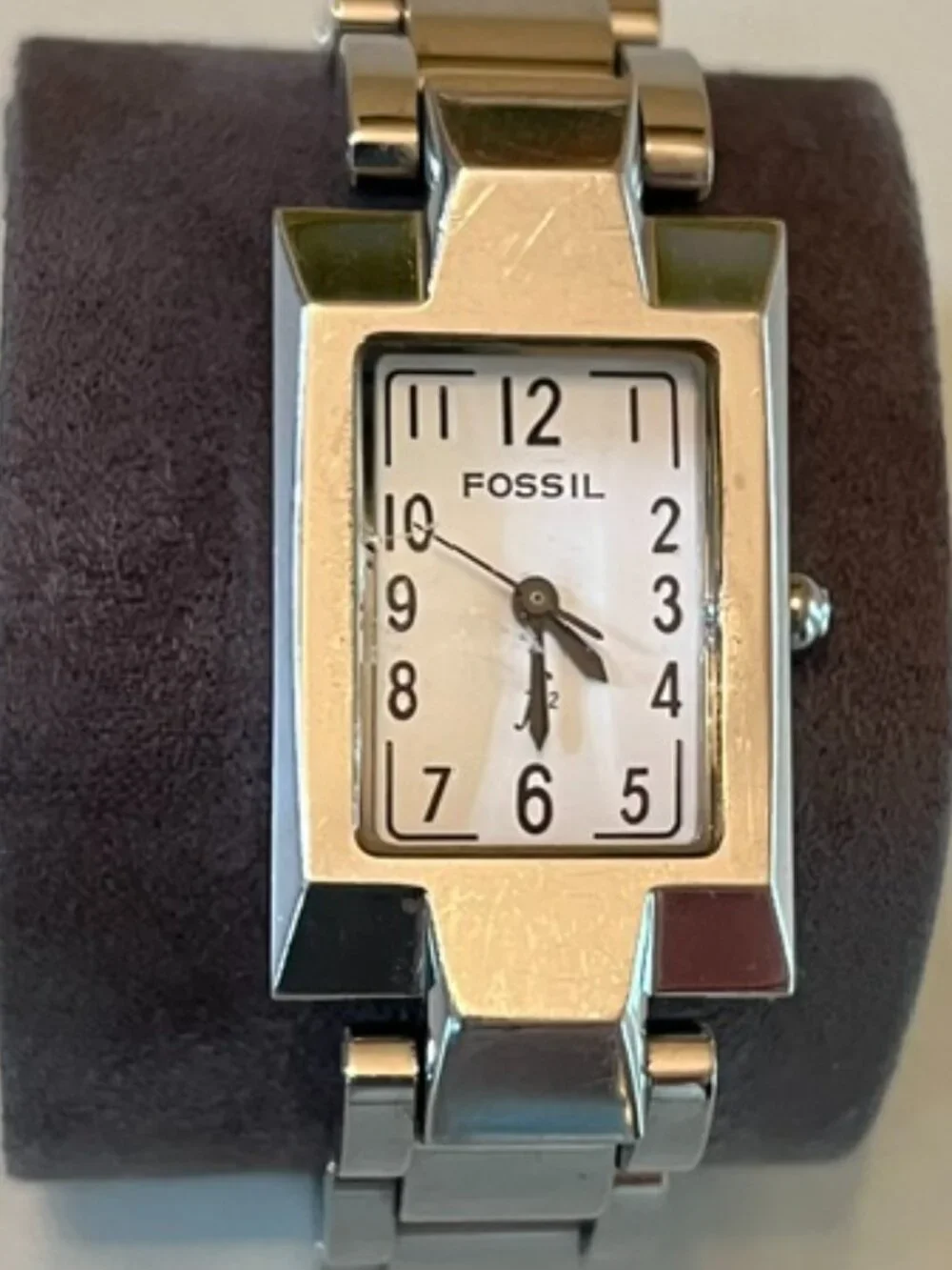 FOSSIL | F2 Vintage Silver-Tone Bracelet Watch Sporty Classic-EUC-NEW Battery